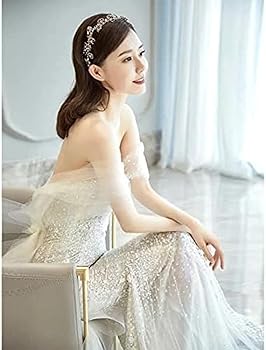ノースリーブ韓国風ウェディングドレス　キラキラ CW3364 韓国風 プリンセス キラキラ 豪華 ウェディングドレス